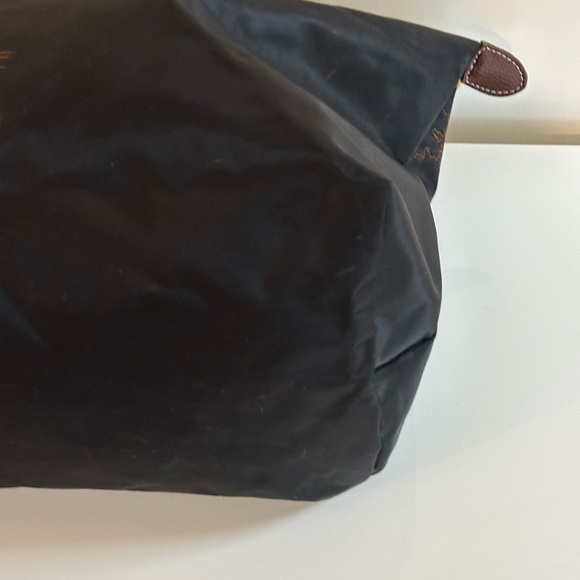 limited-edition Longchamp Le Pliage embroidered tote bag  black and brown - Picture 11 of 12